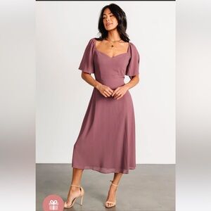 Colette Sweetheart Midi Dress - vintage plum
